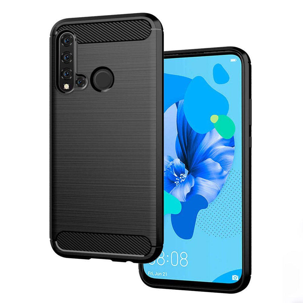 Capa carbono Capa flexível de TPU para Huawei P20 Lite 2019 - Huawei Nova 5i preta