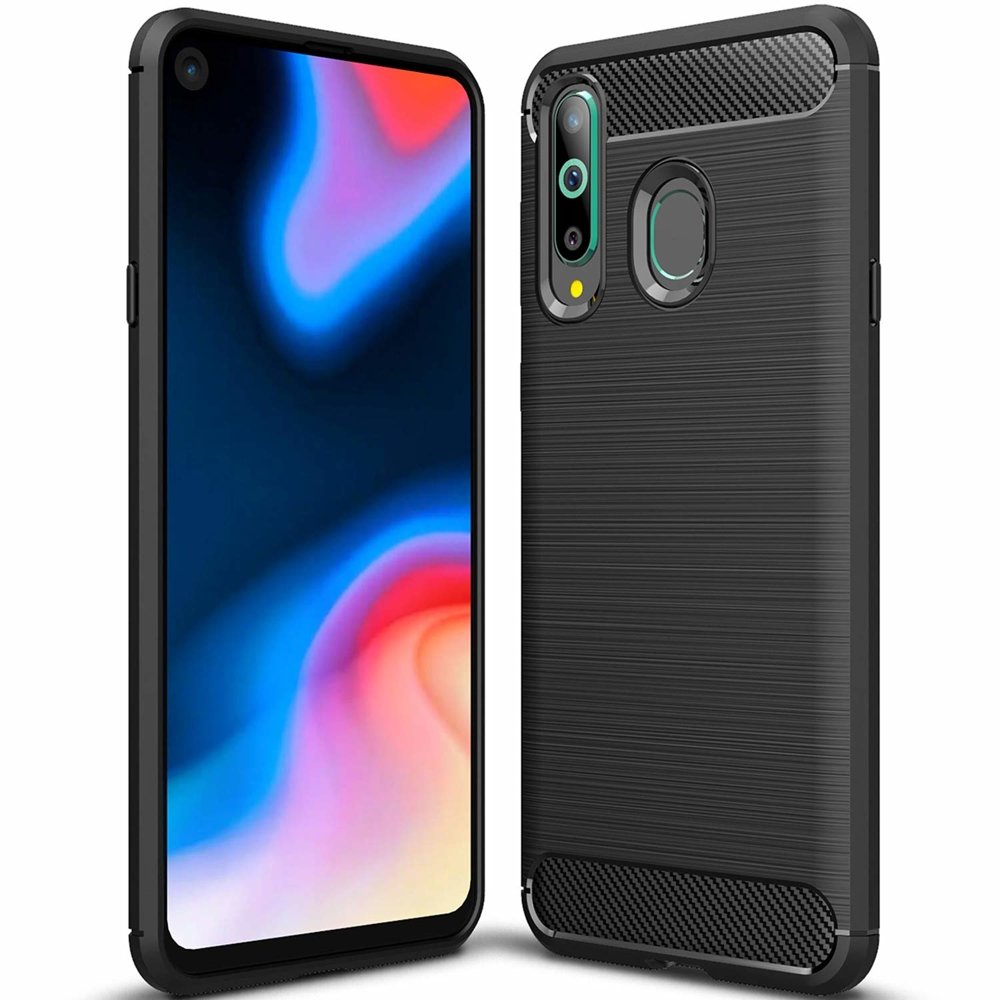 Capa carbono Capa flexível de TPU para Huawei Honor 20 Lite preta