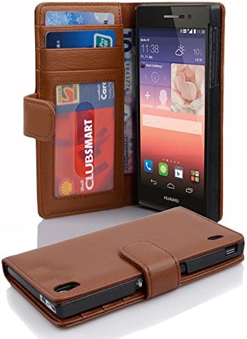 Capa Carteira Tipo Livro Castanho para Huawei P7