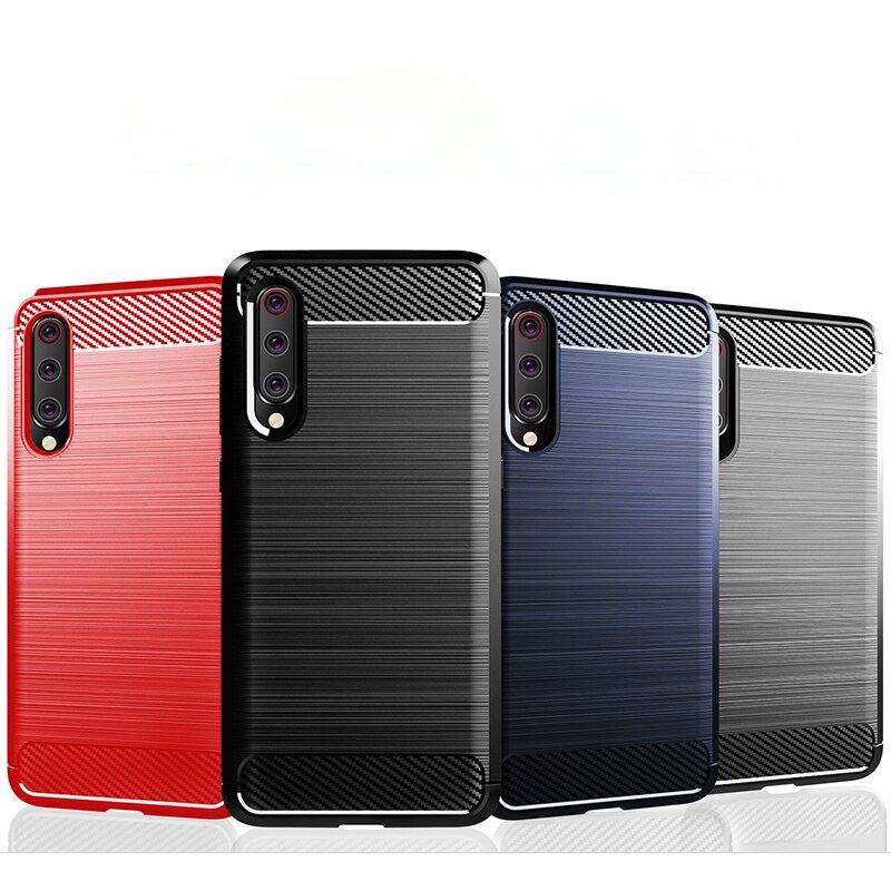 Capa carbono Capa flexível de TPU para Xiaomi Mi 9 Lite - Mi CC9 preto