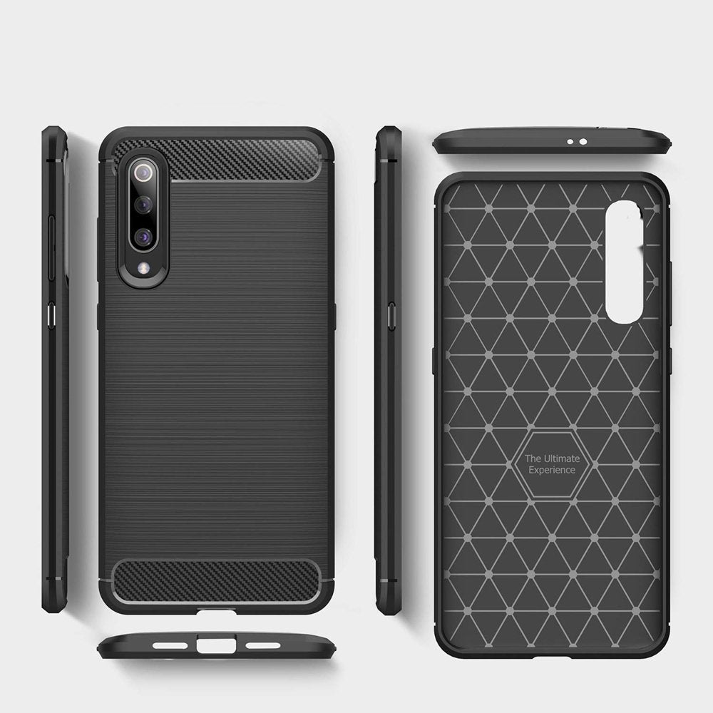 Capa carbono Capa flexível de TPU para Xiaomi Mi 9 Lite - Mi CC9 preto