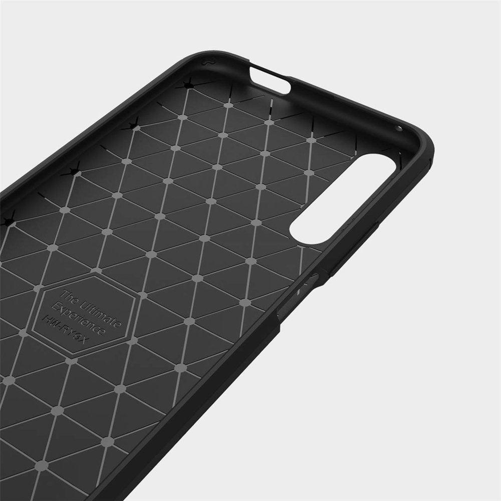Estojo de carbono Estojo flexível de TPU para Honor 9X preto