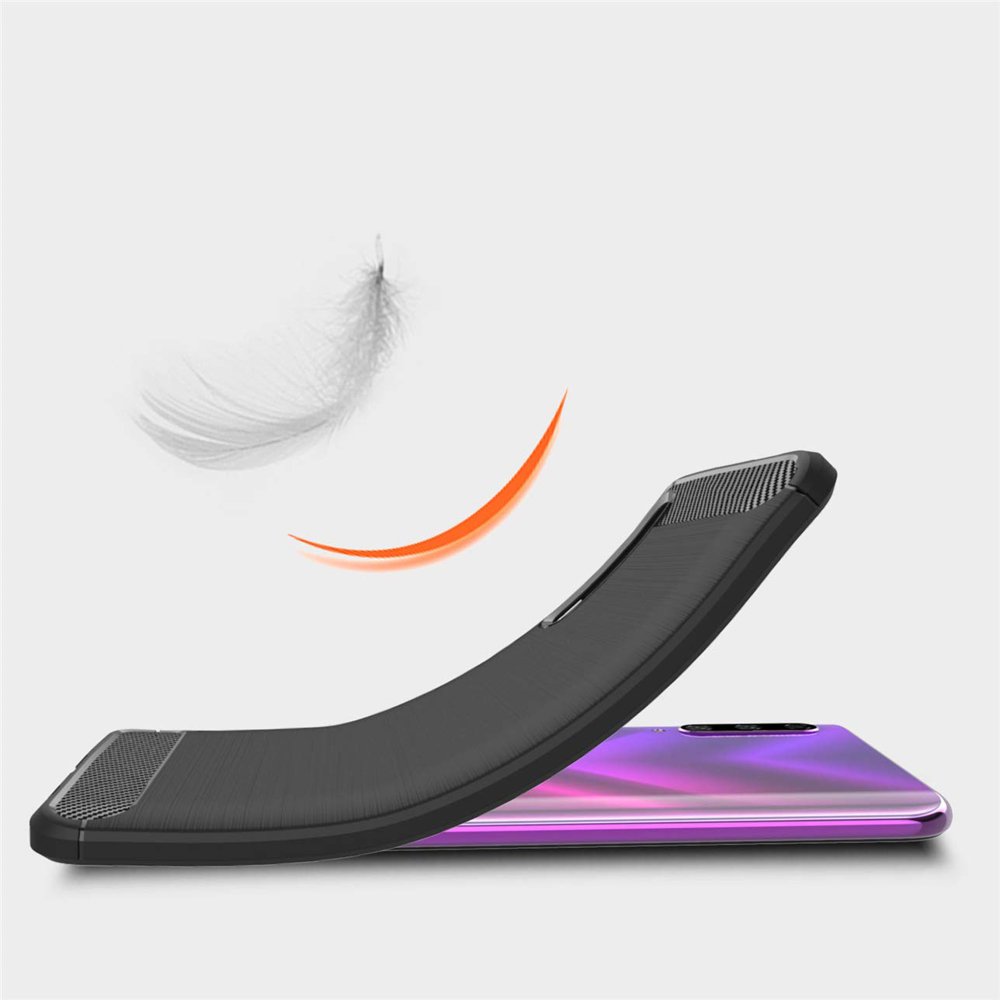 Estojo de carbono Estojo flexível de TPU para Honor 9X preto
