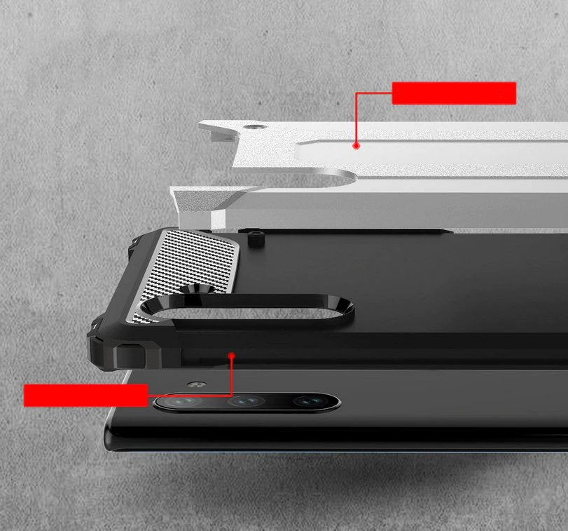 Capa Hybrid Armor Capa resistente e resistente para Samsung Galaxy Note 10 preta