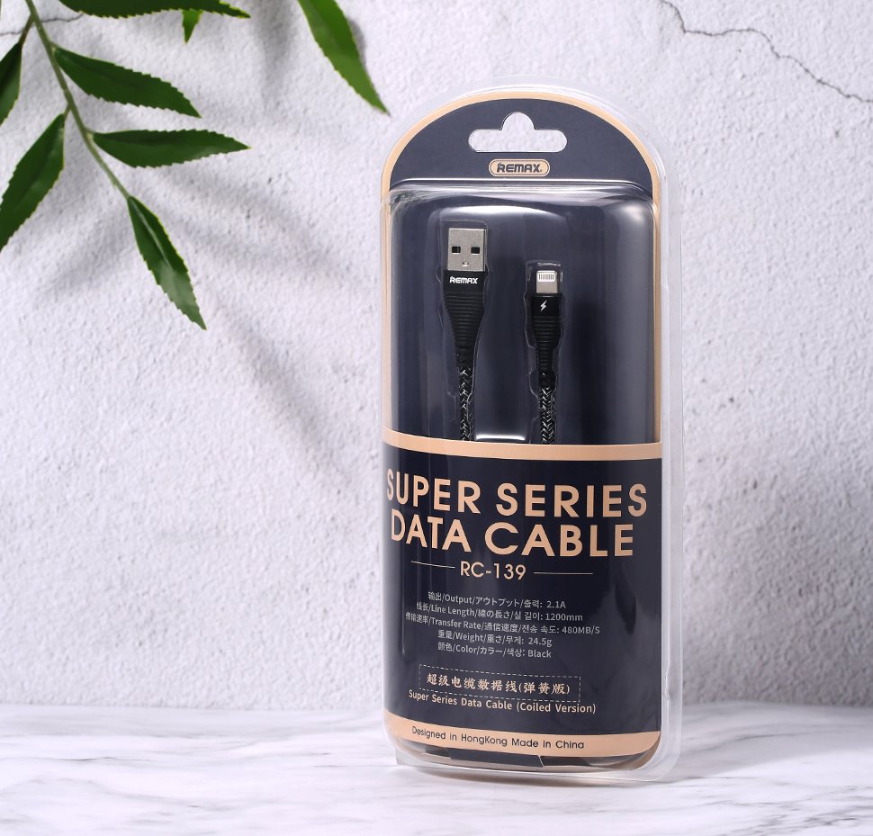 REMAX Super Spring Data Cable com Nylon Wire USB - micro USB 120cm 2.1A preto (RC-139m preto)