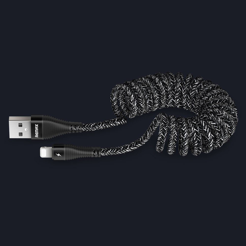 REMAX Super Spring Data Cable com Nylon Wire USB - micro USB 120cm 2.1A preto (RC-139m preto)