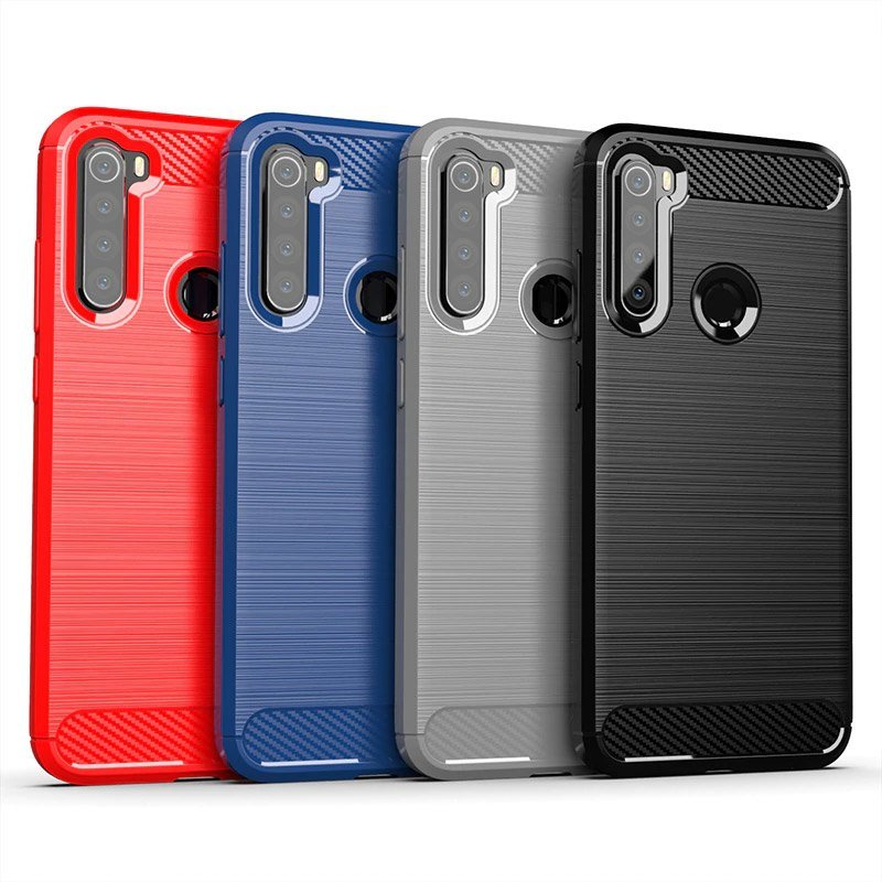 Capa carbono Capa flexível de TPU para Xiaomi Redmi Note 8 preta