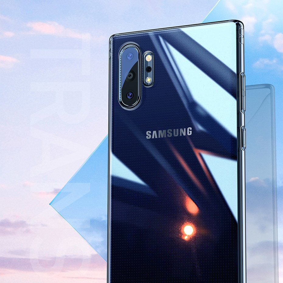 Baseus Simple Series Capa em gel transparente TPU para Samsung Galaxy Note 10 transparente (ARSANOTE10-02)