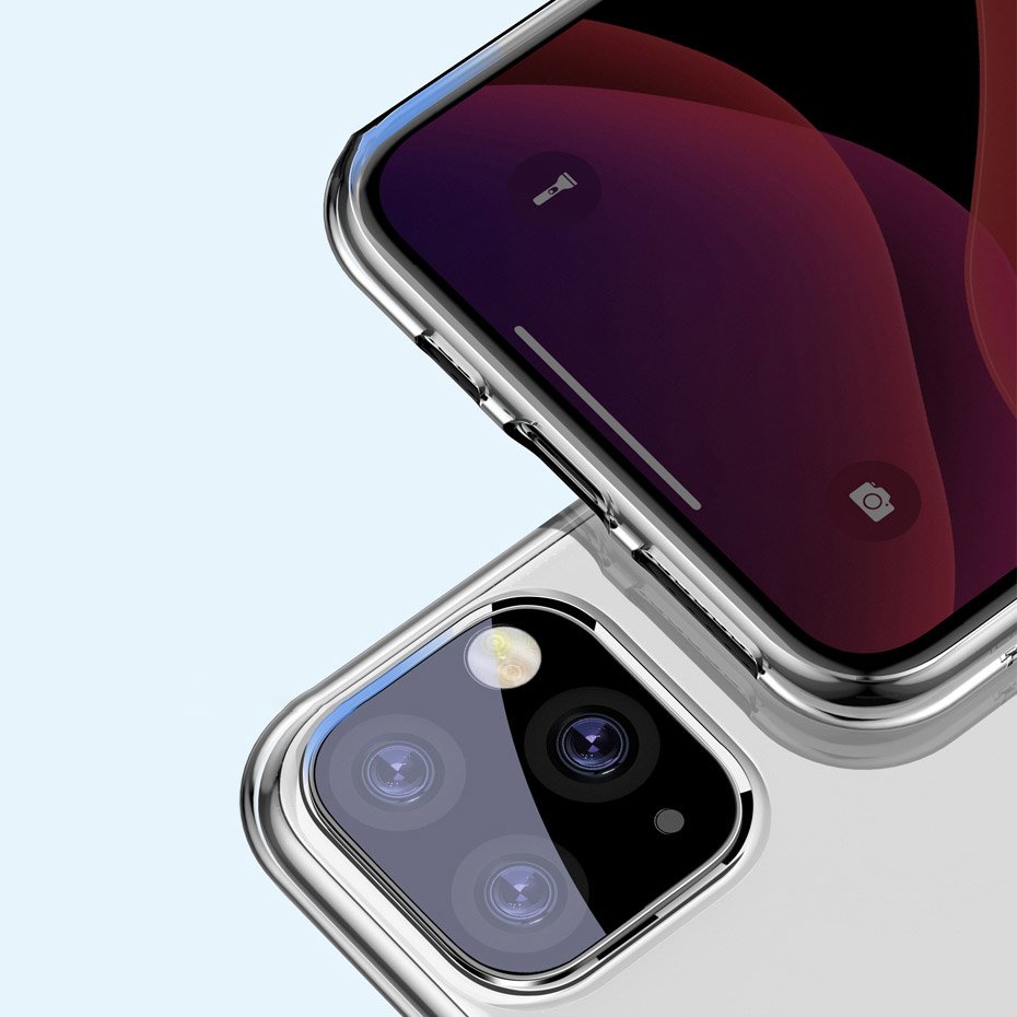 Baseus Simple Series Capa em gel transparente TPU para iPhone 11 preto (5ARAPIPH61S-01)