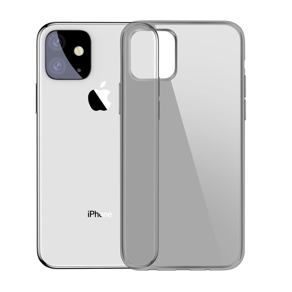 Baseus Simple Series Capa em gel transparente TPU para iPhone 11 preto (5ARAPIPH61S-01)