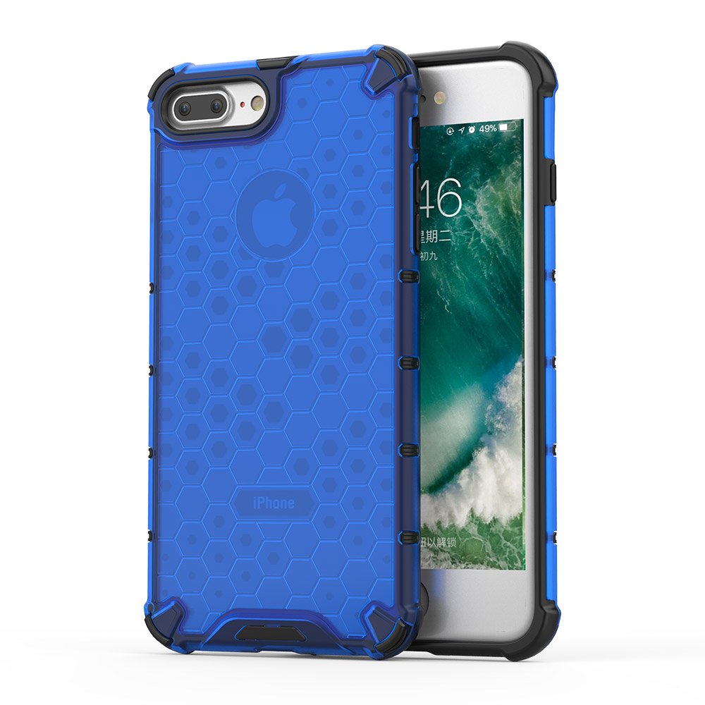 Capa de armadura de favo de mel com proteção de TPU para iPhone 8 Plus - iPhone 7 Plus azul