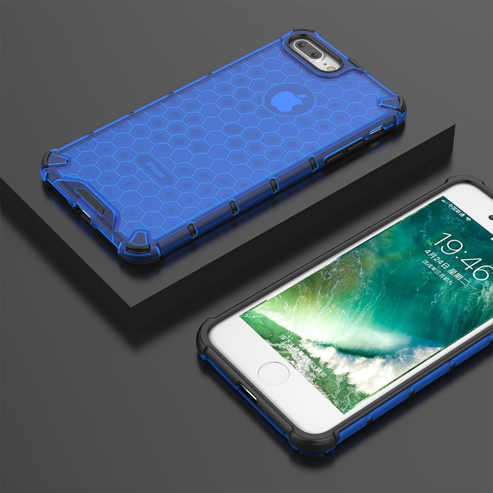 Capa de armadura de favo de mel com proteção de TPU para iPhone 8 Plus - iPhone 7 Plus azul