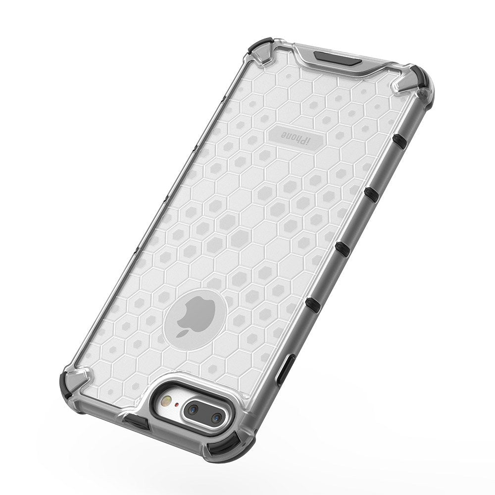Capa de armadura de favo de mel com pára-choque de TPU para iPhone 8 Plus - iPhone 7 Plus vermelho