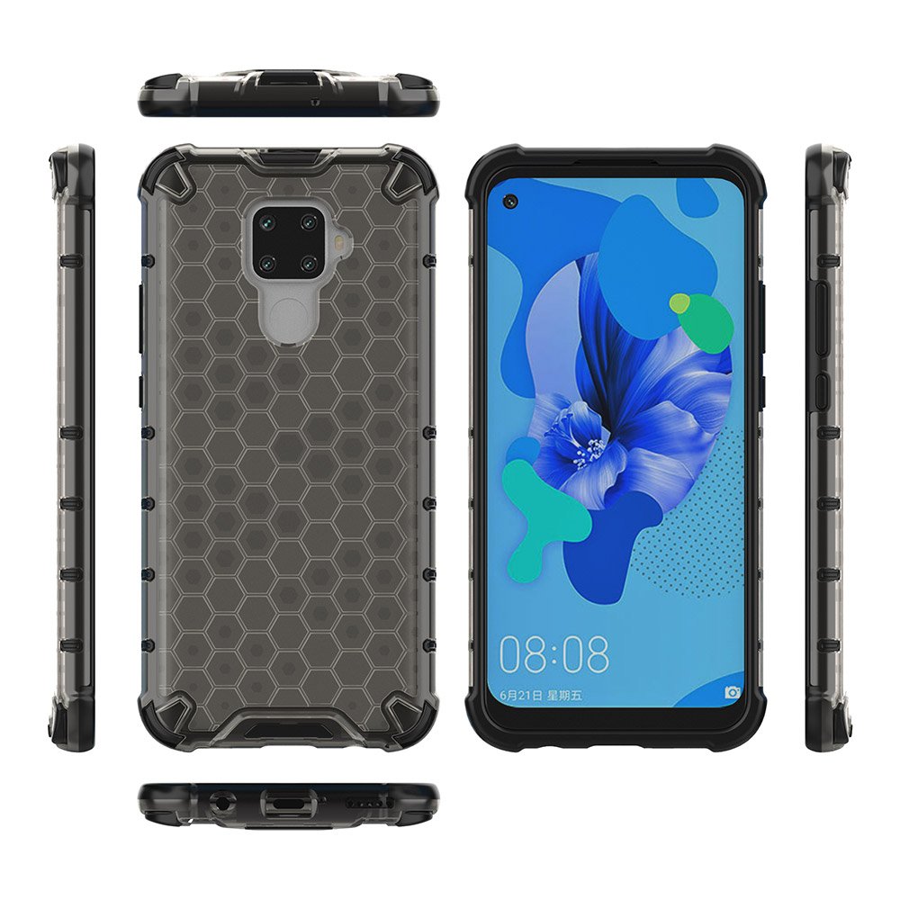Capa de armadura de favo de mel com pára-choque de TPU para Huawei Mate 30 Lite - Huawei Nova 5i Pro preto