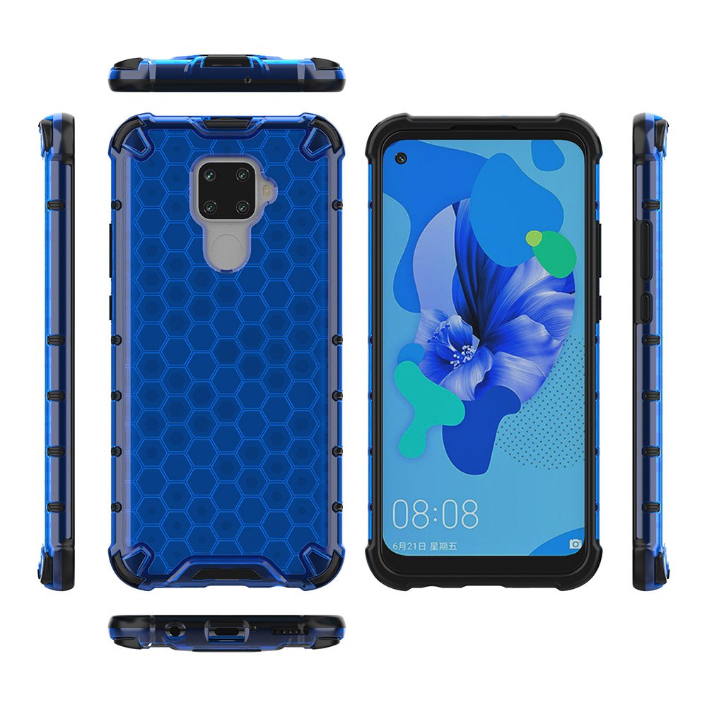 Capa de armadura de favo de mel com proteção de TPU para Huawei Mate 30 Lite - Huawei Nova 5i Pro azul