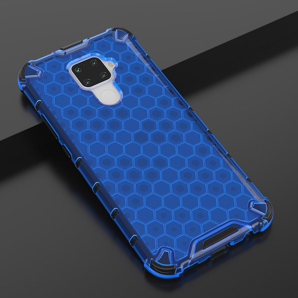 Capa de armadura de favo de mel com proteção de TPU para Huawei Mate 30 Lite - Huawei Nova 5i Pro azul