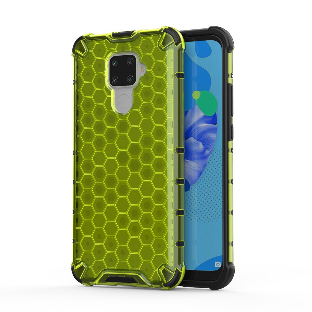 Capa de armadura de favo de mel com pára-choque de TPU para Huawei Mate 30 Lite - Huawei Nova 5i Pro verde