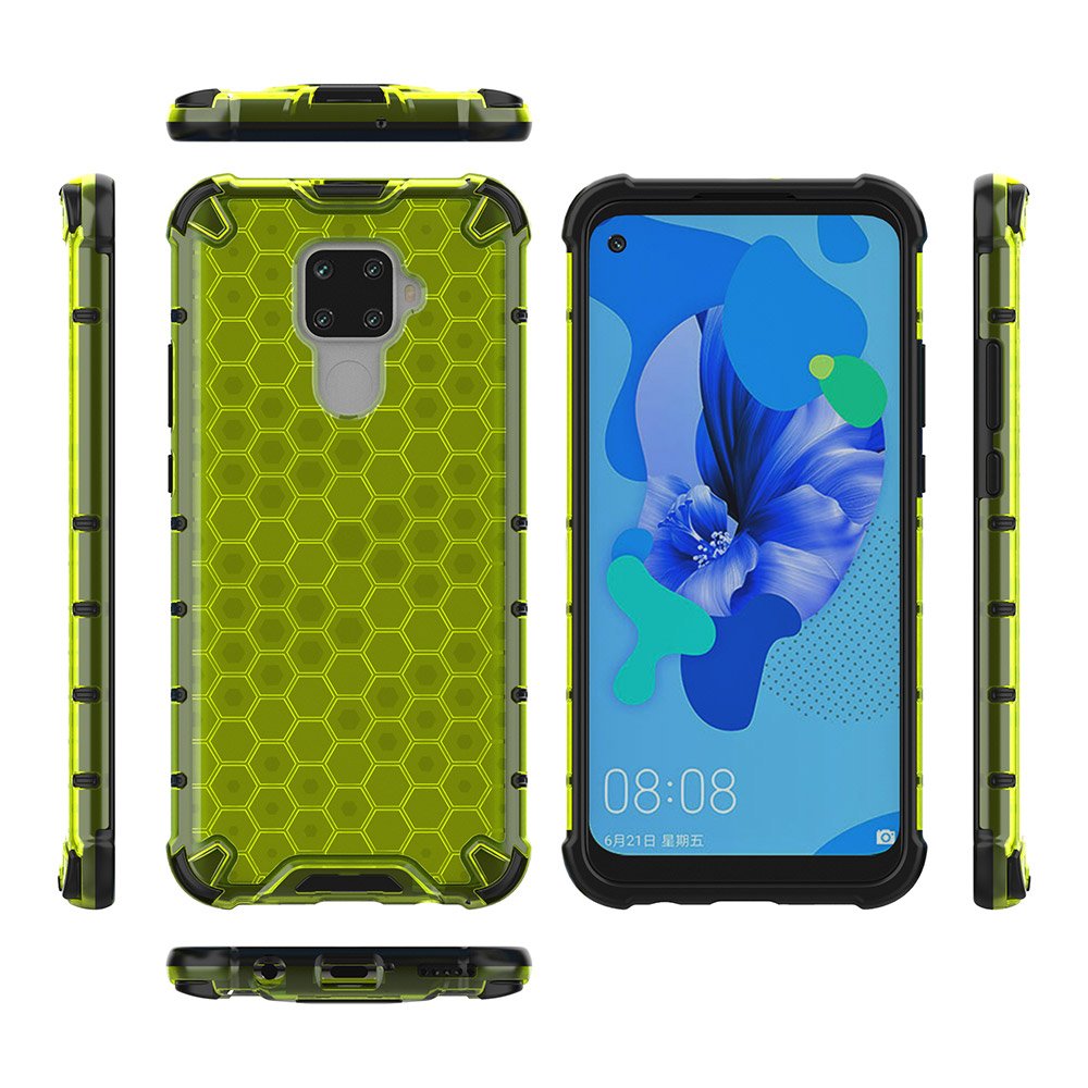 Capa de armadura de favo de mel com pára-choque de TPU para Huawei Mate 30 Lite - Huawei Nova 5i Pro verde