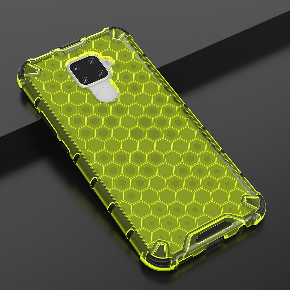 Capa de armadura de favo de mel com pára-choque de TPU para Huawei Mate 30 Lite - Huawei Nova 5i Pro verde