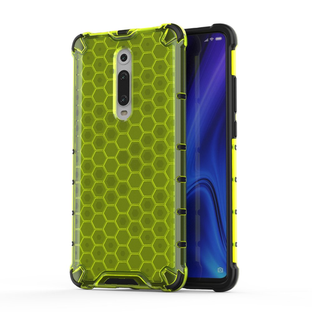 Capa de armadura em caixa de favo de mel com pára-choque de TPU para Xiaomi Mi 9T - Xiaomi Mi 9T Pro verde