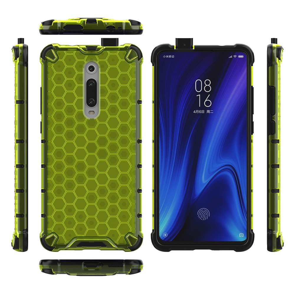 Capa de armadura em caixa de favo de mel com pára-choque de TPU para Xiaomi Mi 9T - Xiaomi Mi 9T Pro verde
