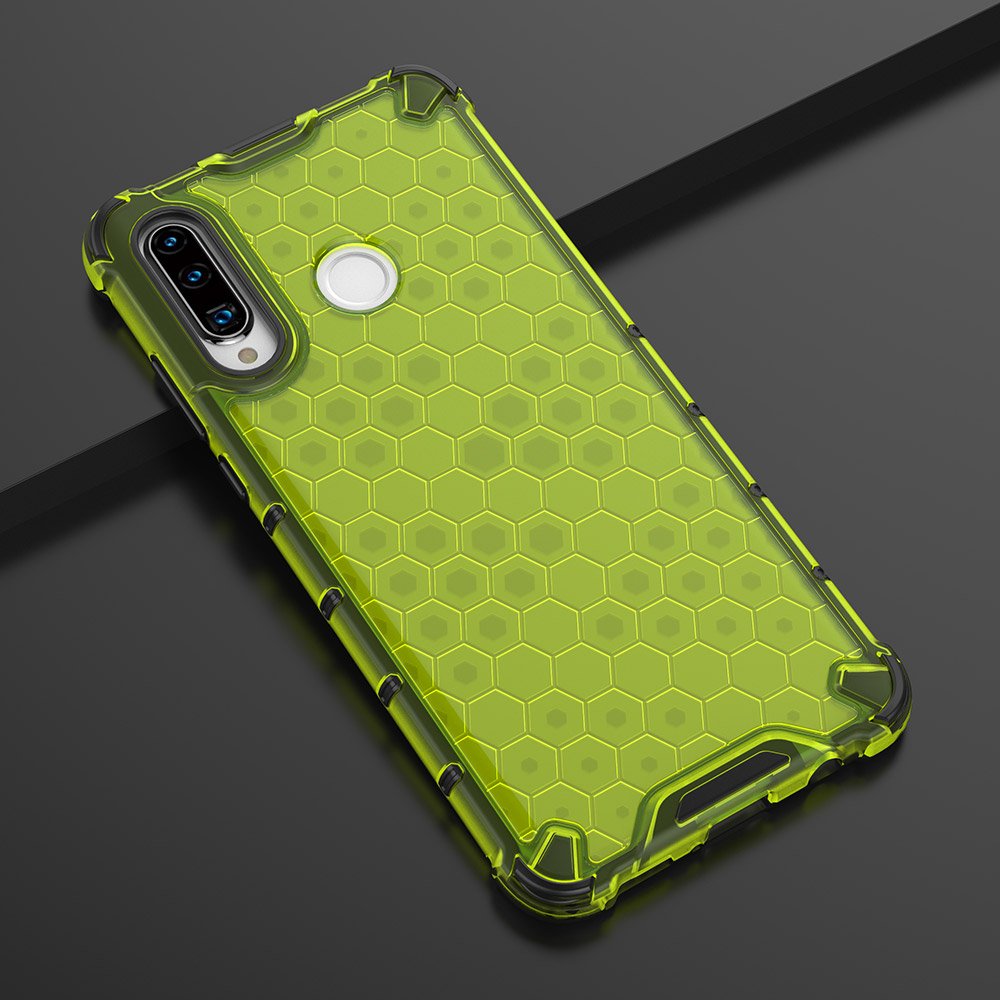 Capa de armadura de favo de mel com pára-choque de TPU para Huawei P30 Lite verde