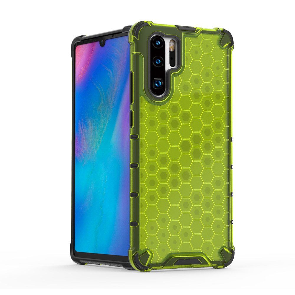 Capa de armadura de favo de mel com pára-choque de TPU para Huawei P30 Pro azul