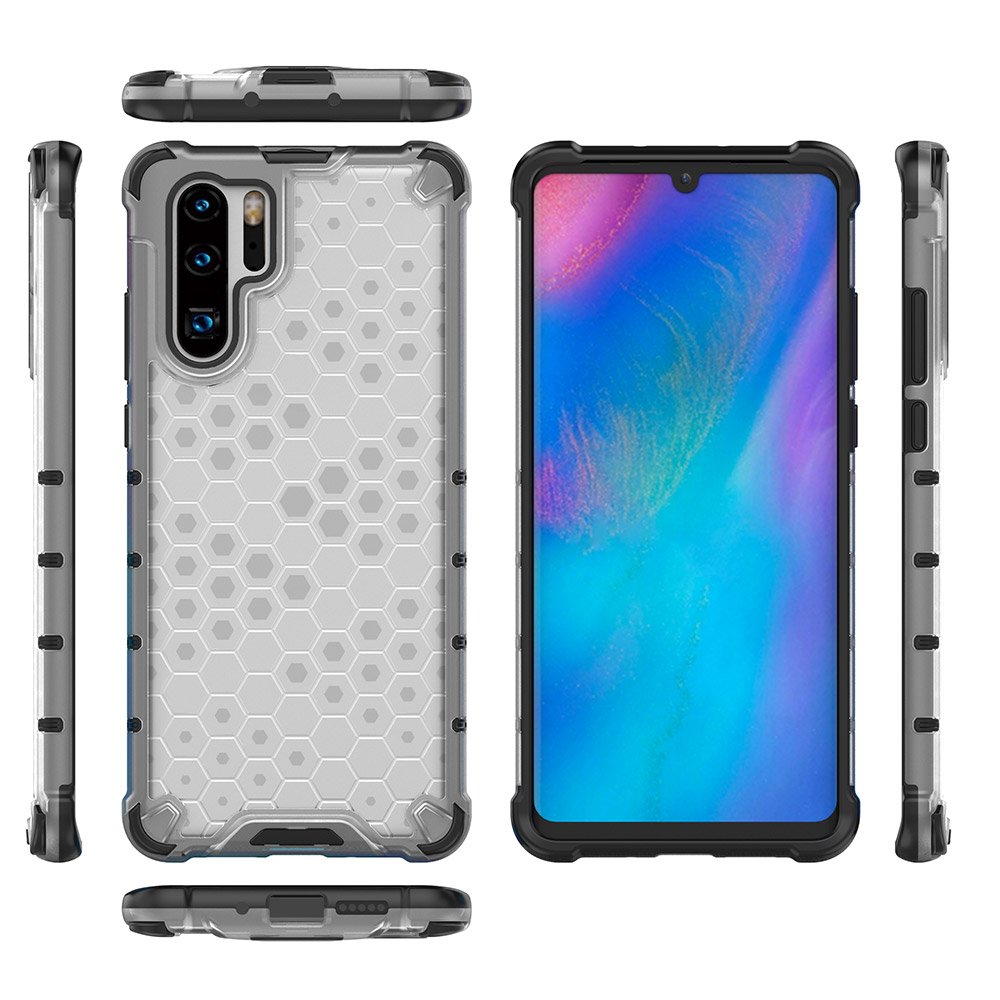 Capa de armadura de favo de mel com pára-choque de TPU para Huawei P30 Pro azul