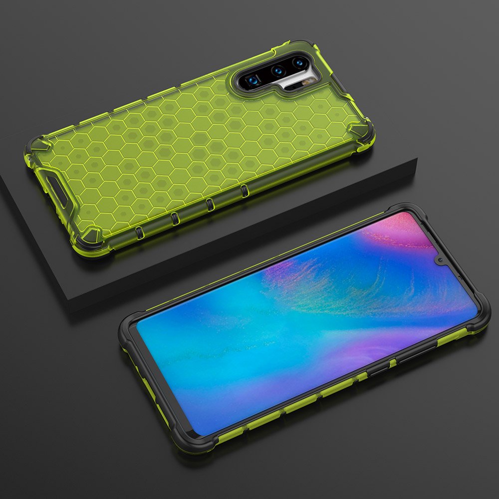 Capa de armadura de favo de mel com proteção de TPU para Huawei P30 Pro verde
