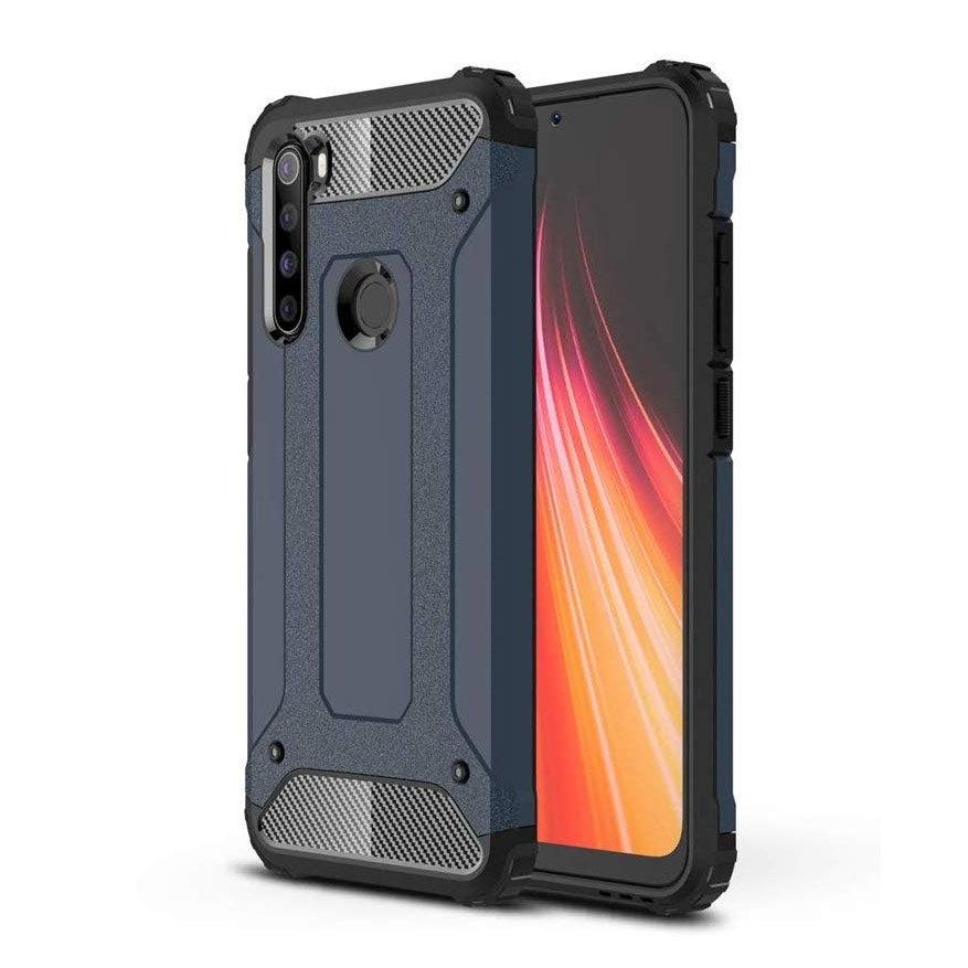 Capa de armadura híbrida capa resistente e resistente para Xiaomi Redmi Note 8 azul
