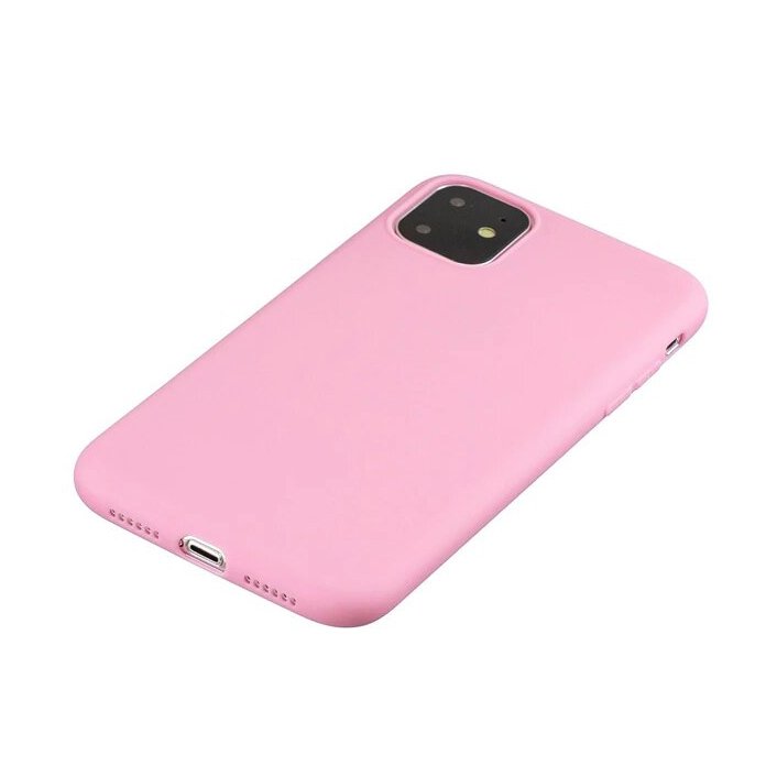 Capa de silicone com capa de borracha flexível macia para iPhone 11 Pro rosa