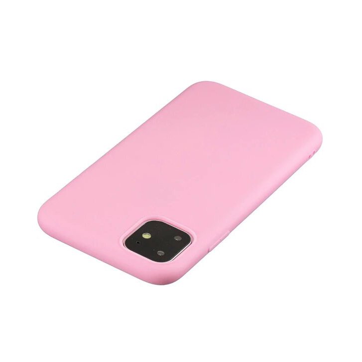 Capa de silicone com capa de borracha flexível macia para iPhone 11 Pro rosa
