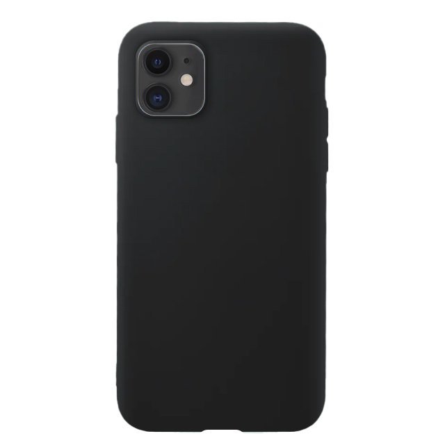 Capa de silicone com capa de borracha flexível macia para iPhone 11 preto
