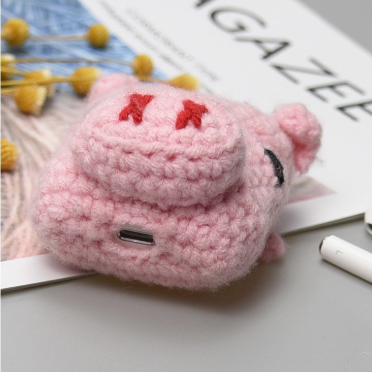 Caixa de silicone para Auriculares AirPods 2gen - 1gen com um urso de gorro de lã