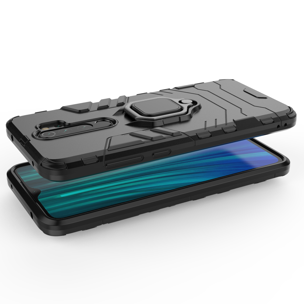 Capa de armadura de anel suporte magnético para carro capa resistente e resistente para Xiaomi Redmi Note 8 Pro preto