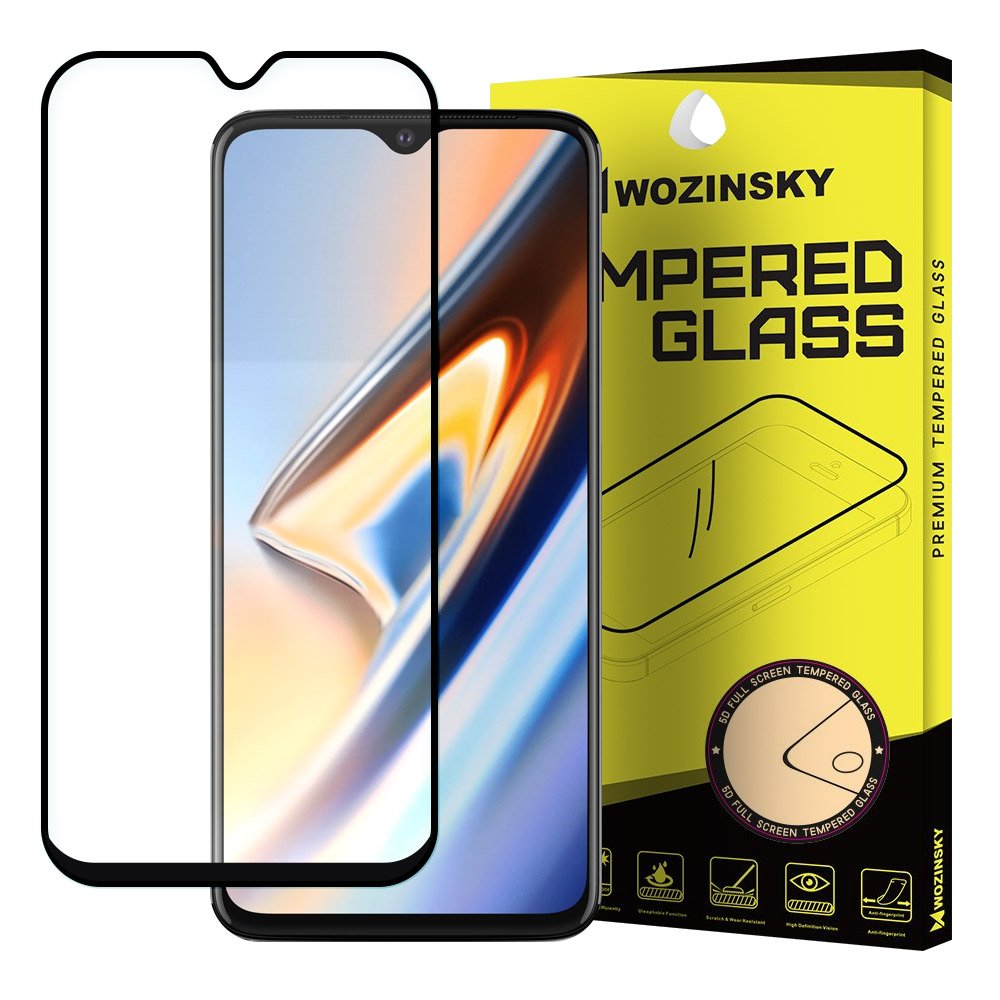 Wozinsky Vidro Temperado Cola Completa Protetor de Tela Super Resistente Totalmente Coberto com Moldura Compatível com Caixa para OnePlus 7T preto