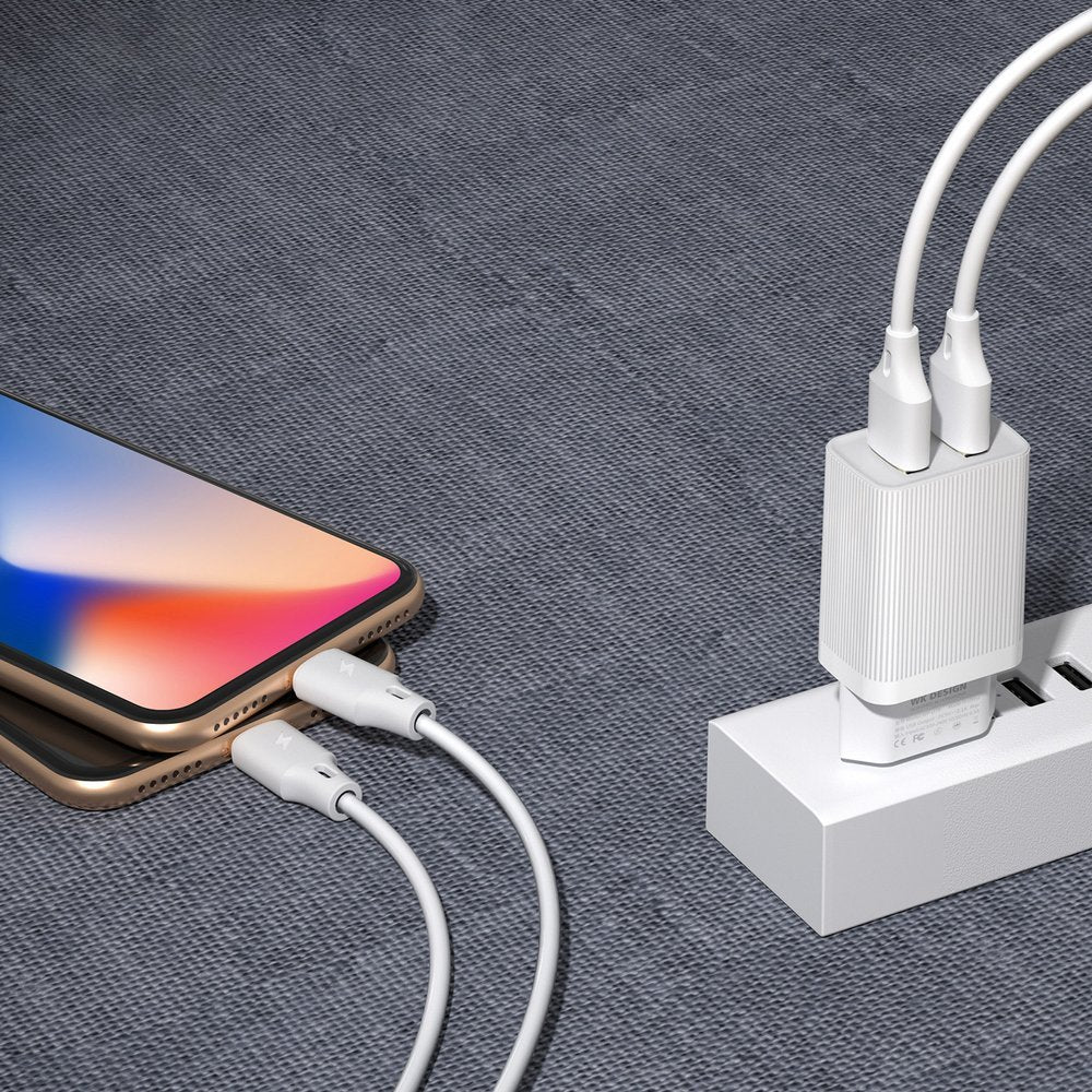 Adaptador UE de carregador Kingkong 2x USB 2.1A branco (WP-U79 branco)