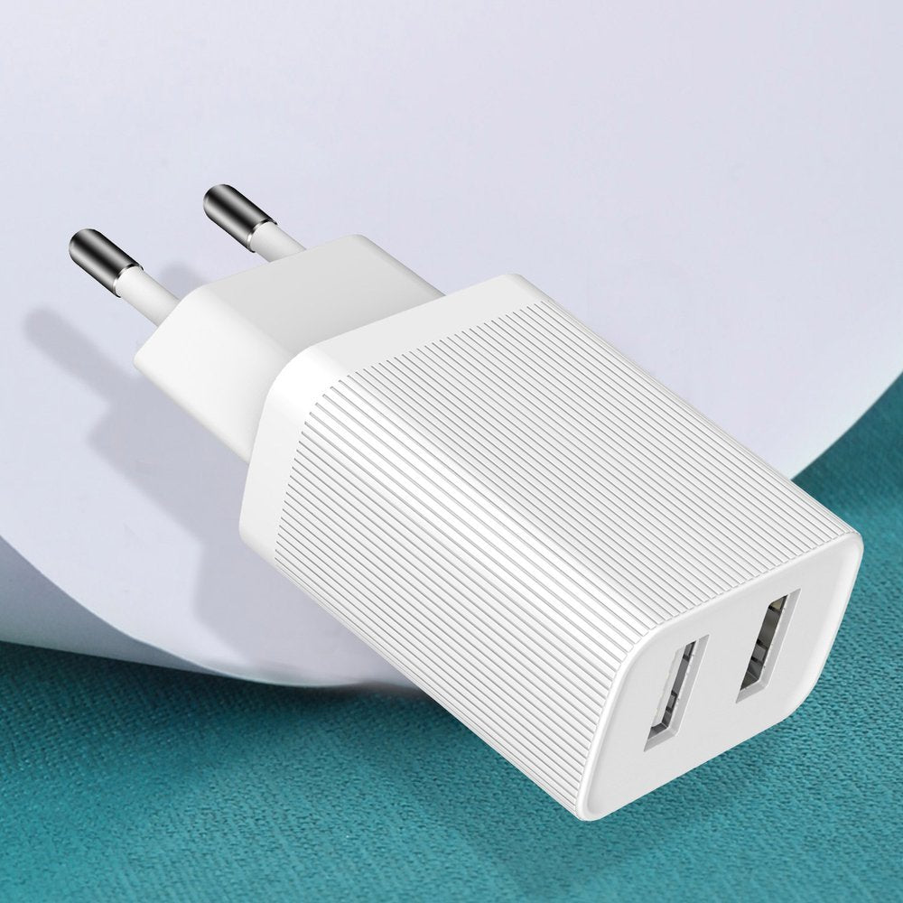 Adaptador UE de carregador Kingkong 2x USB 2.1A branco (WP-U79 branco)