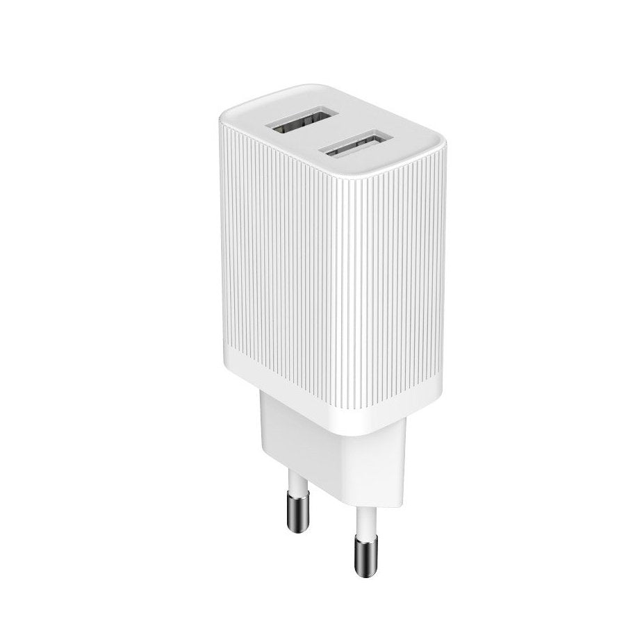 Adaptador UE de carregador Kingkong 2x USB 2.1A branco (WP-U79 branco)