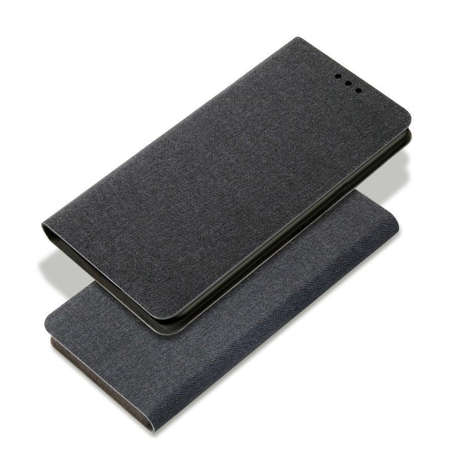 Estojo tipo estante de tecido flip para Xiaomi Redmi Note 8 Pro preto