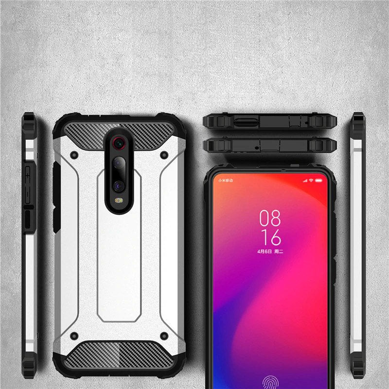 Capa de armadura híbrida capa resistente e resistente para Xiaomi Redmi 8A prata