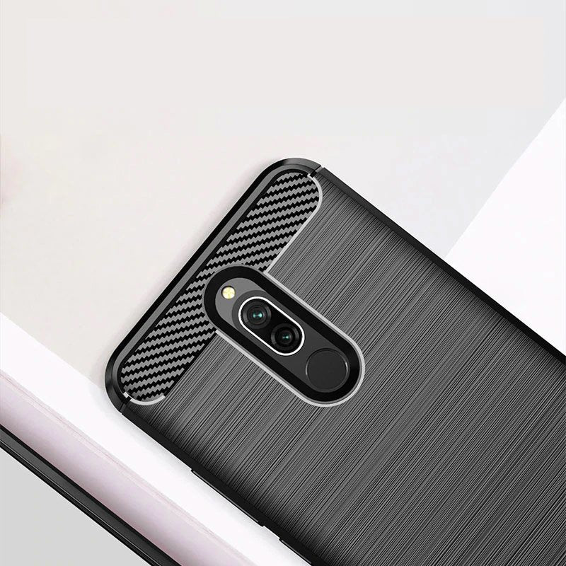 Capa carbono Capa flexível de TPU para Xiaomi Redmi 8 preta