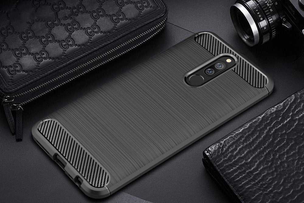 Capa carbono Capa flexível de TPU para Xiaomi Redmi 8A preta