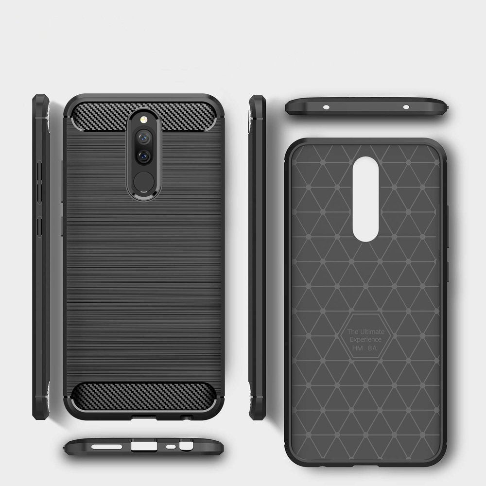 Capa carbono Capa flexível de TPU para Xiaomi Redmi 8A preta