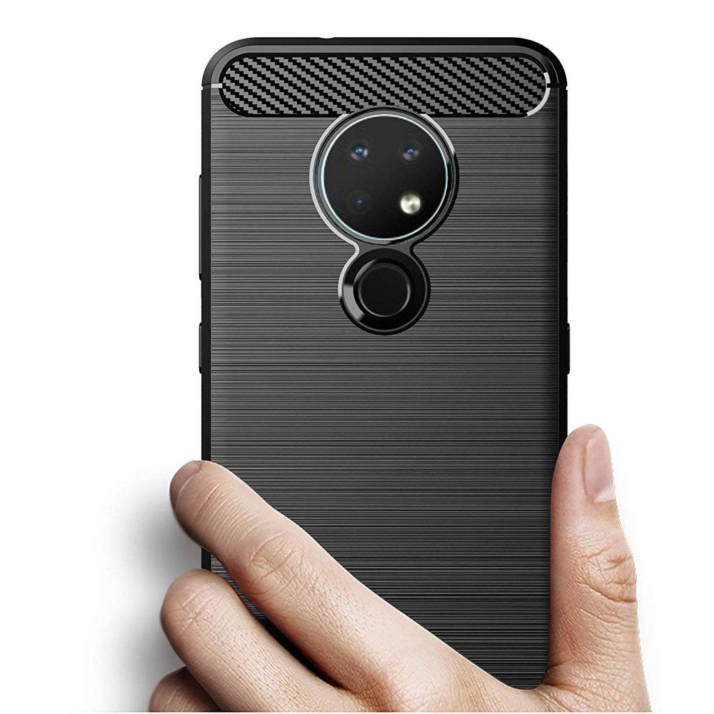 Capa carbono Capa flexível TPU para Nokia 7.2 - Nokia 6.2 preta