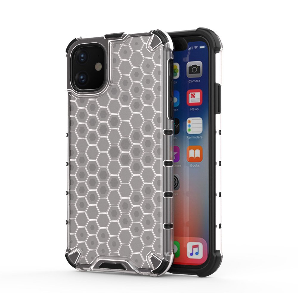 Capa de armadura de favo de mel com proteção de TPU para iPhone 11 transparente