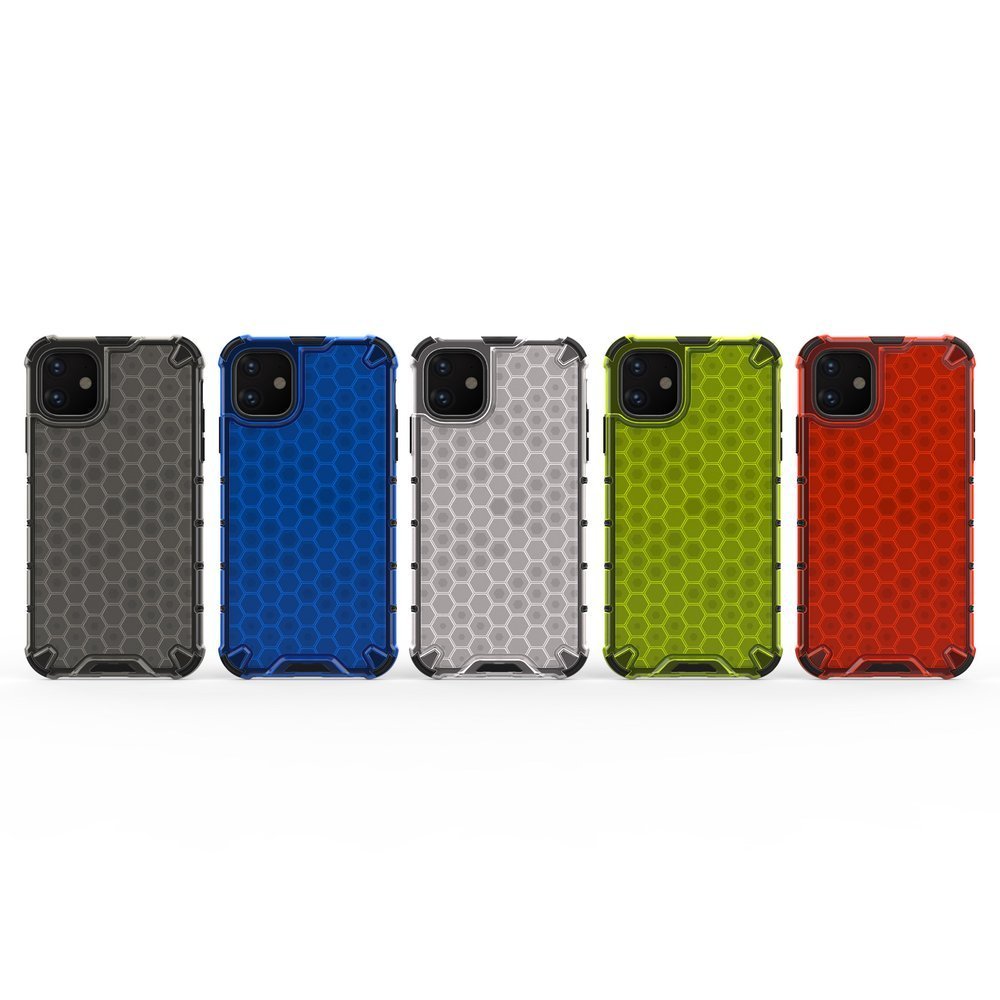 Capa de armadura de favo de mel com proteção de TPU para iPhone 11 transparente