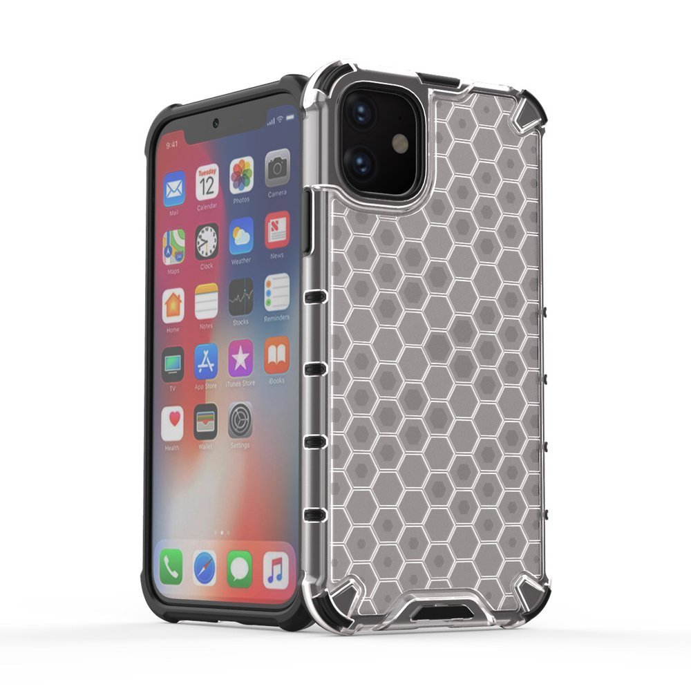 Capa de armadura de favo de mel com pára-choque de TPU para iPhone 11 verde