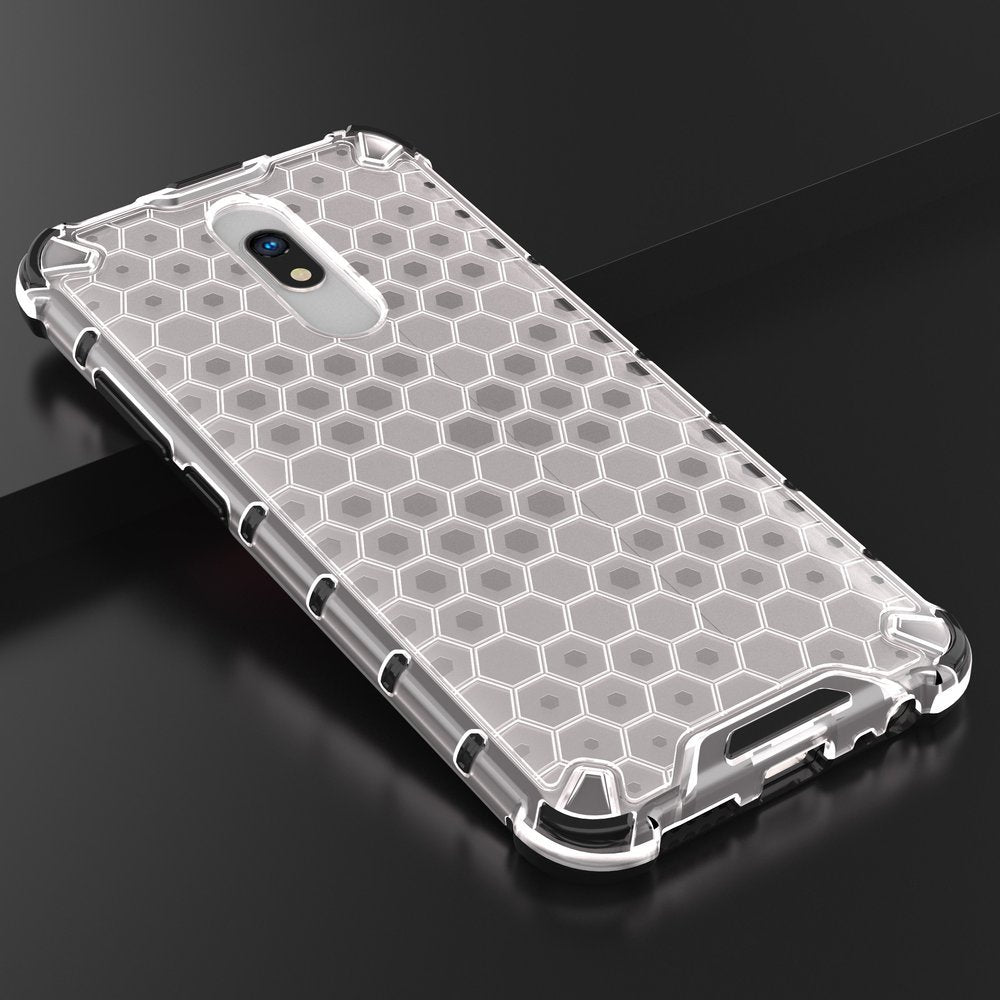 Capa de armadura em caixa de favo de mel com pára-choque de TPU para Xiaomi Redmi 8A - Xiaomi Redmi 8 transparente
