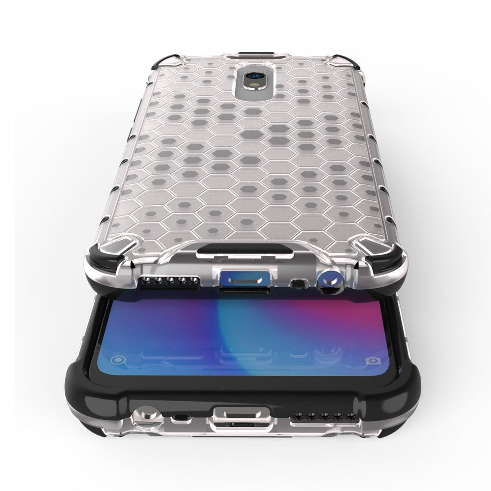Capa de armadura em caixa de favo de mel com pára-choque de TPU para Xiaomi Redmi 8A - Xiaomi Redmi 8 transparente